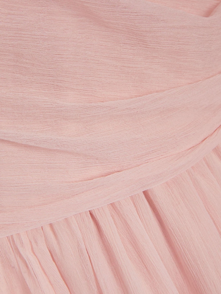 وردي - فستان حفلات من التول بتصميم كتف واحد موديل Arianna من Monsoon - صورة 4 من 4