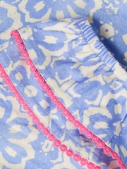 Monsoon Blue Batik Print Ruffle Playsuit - Image 3 of 3