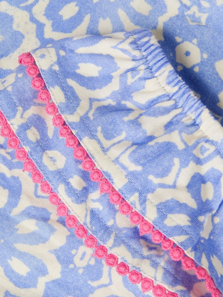 Monsoon Blue Batik Print Ruffle Playsuit - Image 3 of 3