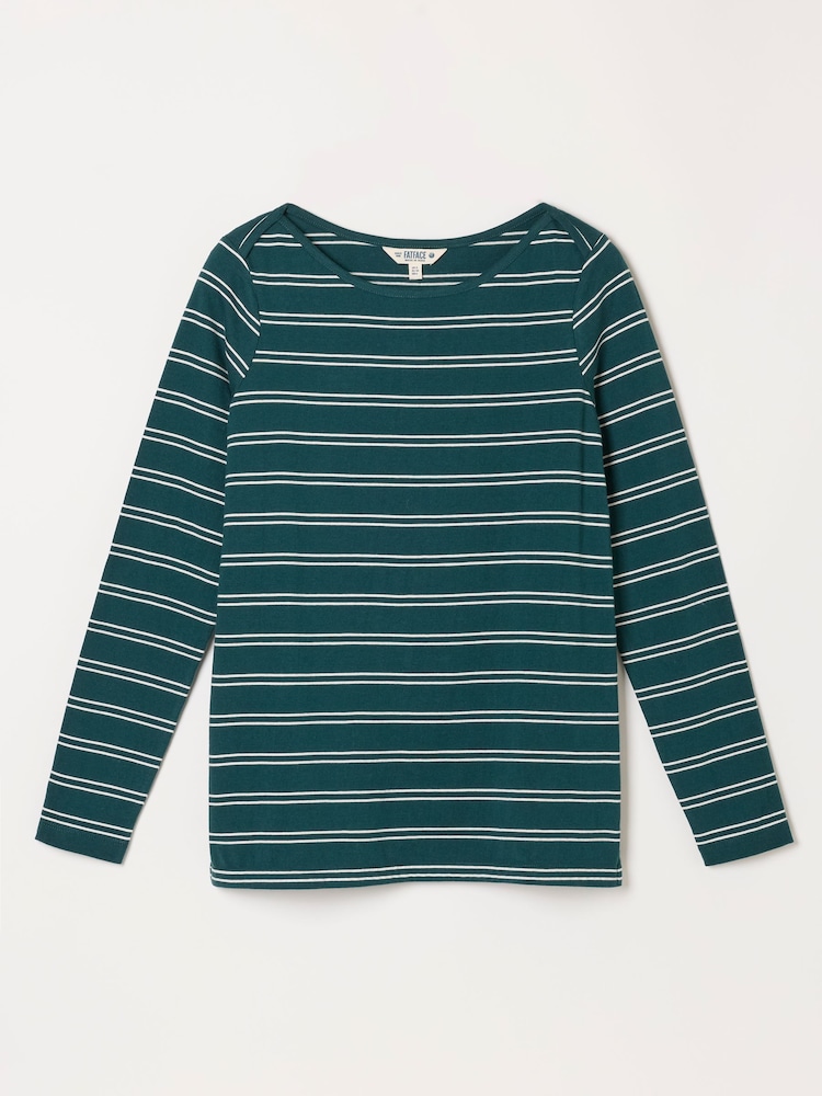 Petrolblau - FatFace Long Sleeve Stripe T-Shirt - Bild 5 von 5