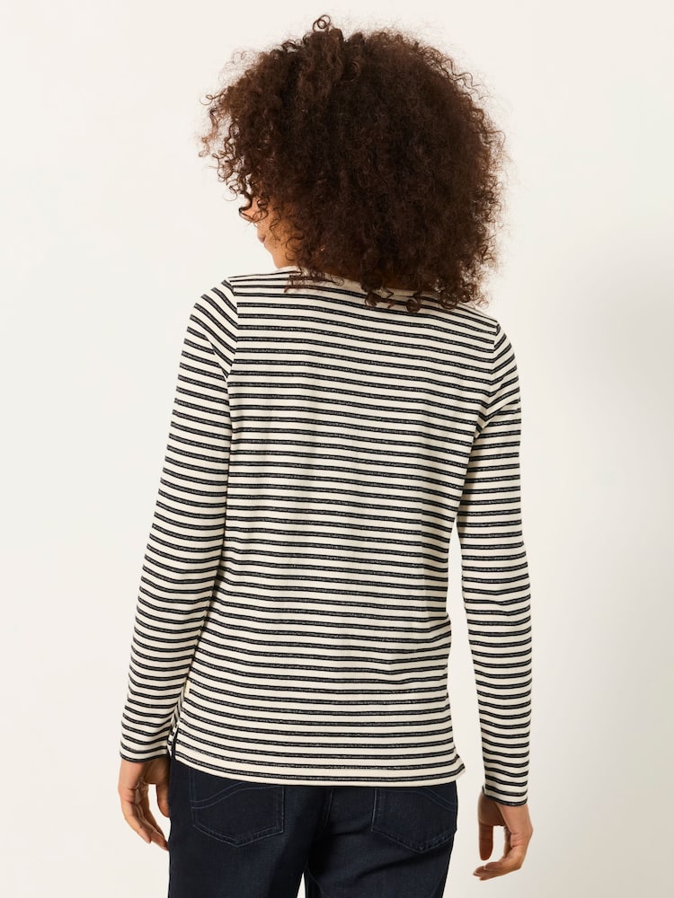 Elfenbein Metallic - FatFace Long Sleeve Stripe T-Shirt - Bild 2 von 6 Elfenbein Metallic - FatFace Long Sleeve Stripe T-Shirt - Bild 2 von 6