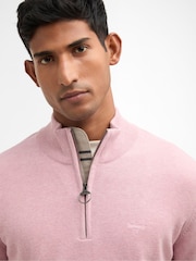Barbour® Pink Cotton Half Zip Knitted Jumper - Image 4 of 6