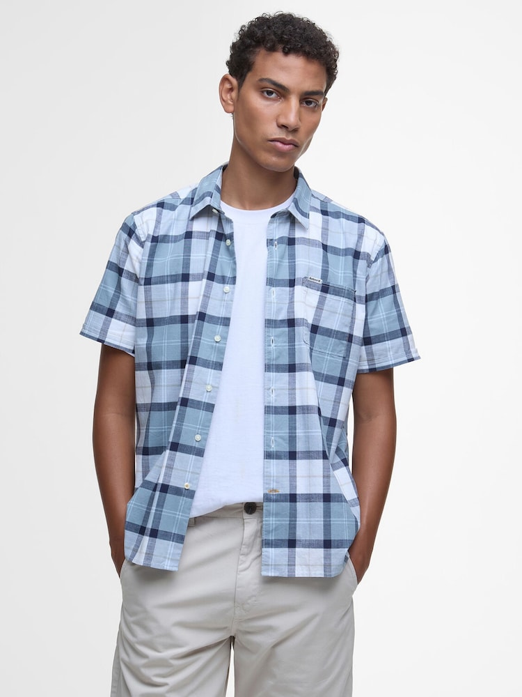 Barbour® Blue Gordon Summer Fit Shirt - Image 1 of 7 Barbour® Blue Gordon Summer Fit Shirt - Image 1 of 7