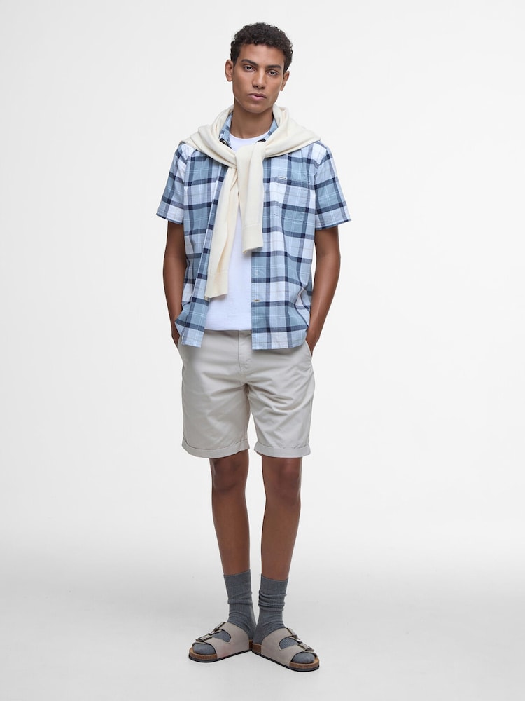 Barbour® Blue Gordon Summer Fit Shirt - Image 2 of 7 Barbour® Blue Gordon Summer Fit Shirt - Image 2 of 7