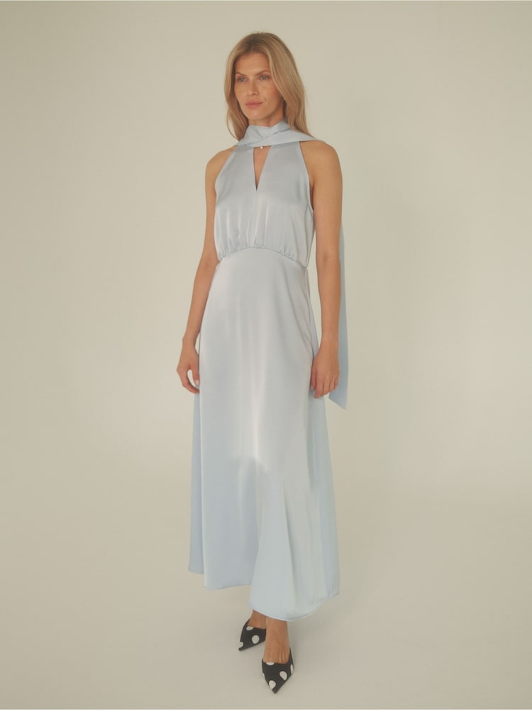 Y.A.S Blue Halter Neck Maxi Dress - Image 1 of 2 Y.A.S Blue Halter Neck Maxi Dress - Image 1 of 2