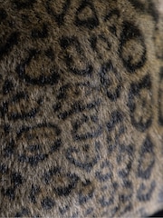 Rockett St George Black Faux Fur Panther Cushion - Image 2 of 6