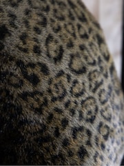 Rockett St George Black Faux Fur Panther Cushion - Image 3 of 6