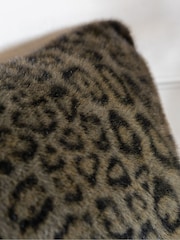 Rockett St George Black Faux Fur Panther Cushion - Image 4 of 6
