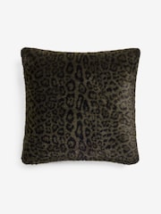Rockett St George Black Faux Fur Panther Cushion - Image 6 of 6