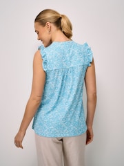 ブルー - Crew Clothing Lydia コットンリネンブラウス - 画像 2 / 5