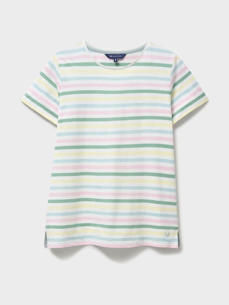 イエロー - Crew Clothing Company コットン ボーダー Tシャツ - 画像 5 / 5