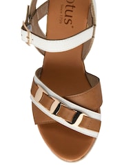Lotus White Wedge Open-Toe Sandals - Image 4 of 4