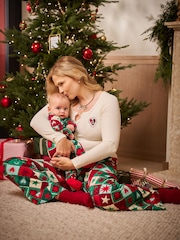 Seraphine Green & Red Print Celestial Family Matching Christmas Pyjama Set - Image 3 of 8