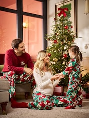 Seraphine Green & Red Print Celestial Family Matching Christmas Pyjama Set - Image 4 of 8