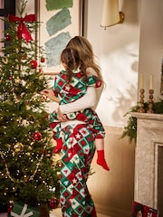 Seraphine Green & Red Print Celestial Family Matching Christmas Pyjama Set - Image 5 of 8