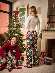 Seraphine Green & Red Print Celestial Family Matching Christmas Pyjama Set - Image 7 of 8