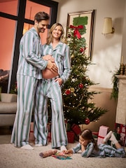 Seraphine Green Unisex Stripe Family Matching Christmas Pyjama Set - Image 1 of 9