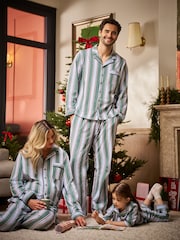 Seraphine Green Unisex Stripe Family Matching Christmas Pyjama Set - Image 4 of 9