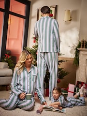 Seraphine Green Unisex Stripe Family Matching Christmas Pyjama Set - Image 6 of 9
