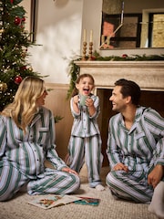 Seraphine Green Unisex Stripe Family Matching Christmas Pyjama Set - Image 9 of 9