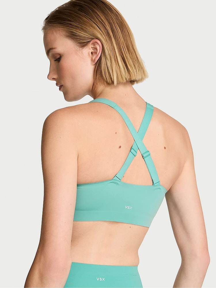 Victoria's Secret Dusty Turquoise Blue Front Close Knockout™ High Impact Sports Bra - Image 2 of 2 Victoria's Secret Dusty Turquoise Blue Front Close Knockout™ High Impact Sports Bra - Image 2 of 2