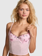 Victoria's Secret Pink Pink Tulip Cute But Dangerous Embroidery Corset - Image 1 of 2