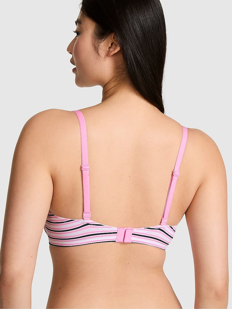 Victoria's Secret Pink Pink Lollipop Stripe Push Up Bra - Image 2 of 2 Victoria's Secret Pink Pink Lollipop Stripe Push Up Bra - Image 2 of 2