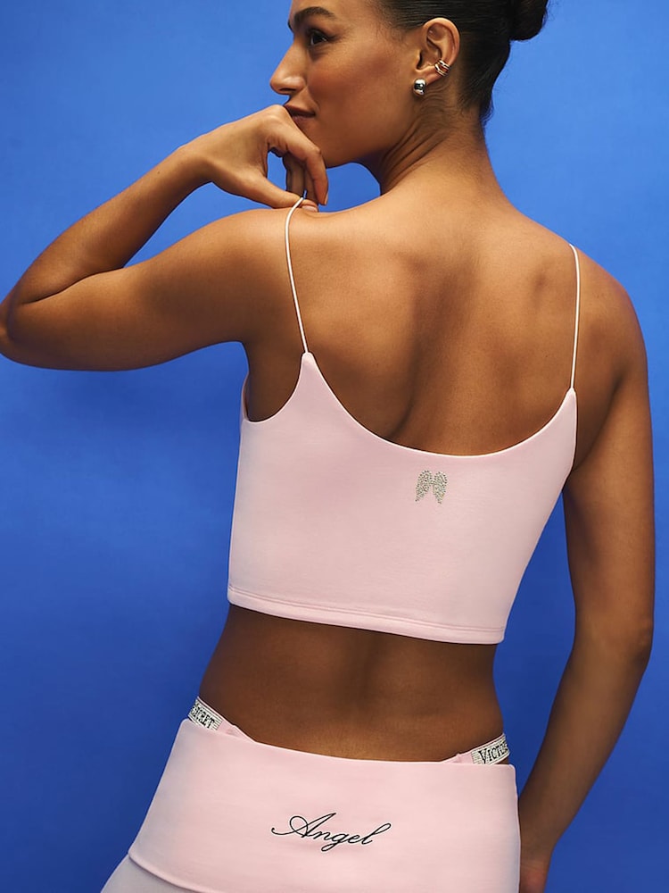 Victoria's Secret Angel Pink Cotton Cropped Cami Top - Image 1 of 3 Victoria's Secret Angel Pink Cotton Cropped Cami Top - Image 1 of 3