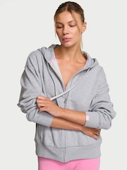 Victoria's Secret Medium Heather Grey Angel Fleece Full Zip Hoodie - Image 1 of 2