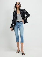 River Island Blue Mid Rise Skinny Fit Capri Jeans - Image 1 of 4