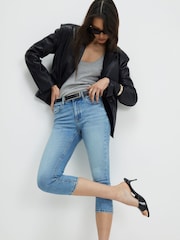 River Island Blue Mid Rise Skinny Fit Capri Jeans - Image 3 of 4