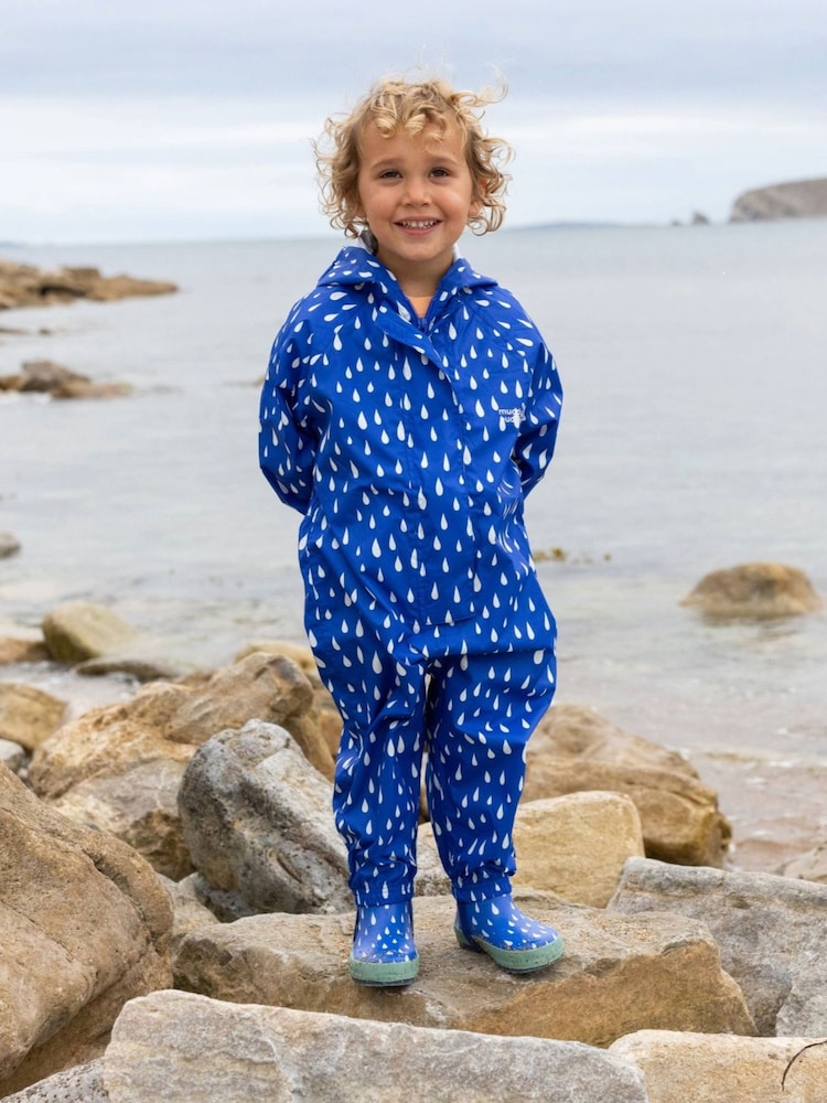 Muddy Puddles Blue Little Essentials Puddlesuit - Image 1 of 4 Muddy Puddles Blue Little Essentials Puddlesuit - Image 1 of 4