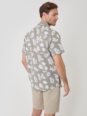Threadbare Green Button Down Collar Short Sleeve Shirt - Image 3 of 5