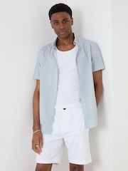 Threadbare Blue Stripe Short Sleeve Shirt - Image 1 of 5