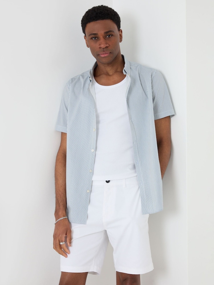 Threadbare Blue Stripe Short Sleeve Shirt - Image 1 of 5