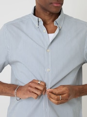Threadbare Blue Stripe Short Sleeve Shirt - Image 4 of 5
