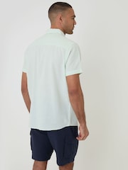 Threadbare Green Short Sleeve Linen Blend Shirt - Image 3 of 5
