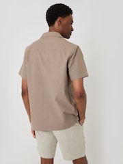 Threadbare Brown Textured Cotton Short Sleeve Shirt - Image 2 of 4
