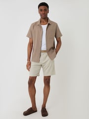 Threadbare Brown Textured Cotton Short Sleeve Shirt - Image 3 of 4