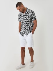 Threadbare Black Palm Tree Print Short Sleeve Shirt - Image 3 of 4