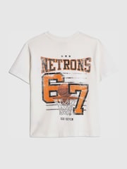River Island White Regular Fit 67 Basketball T-Shirt - Image 1 of 4