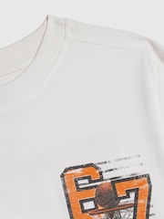 River Island White Regular Fit 67 Basketball T-Shirt - Image 3 of 4