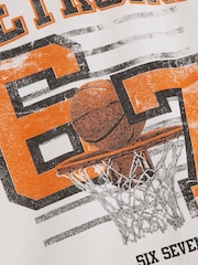 River Island White Regular Fit 67 Basketball T-Shirt - Image 4 of 4