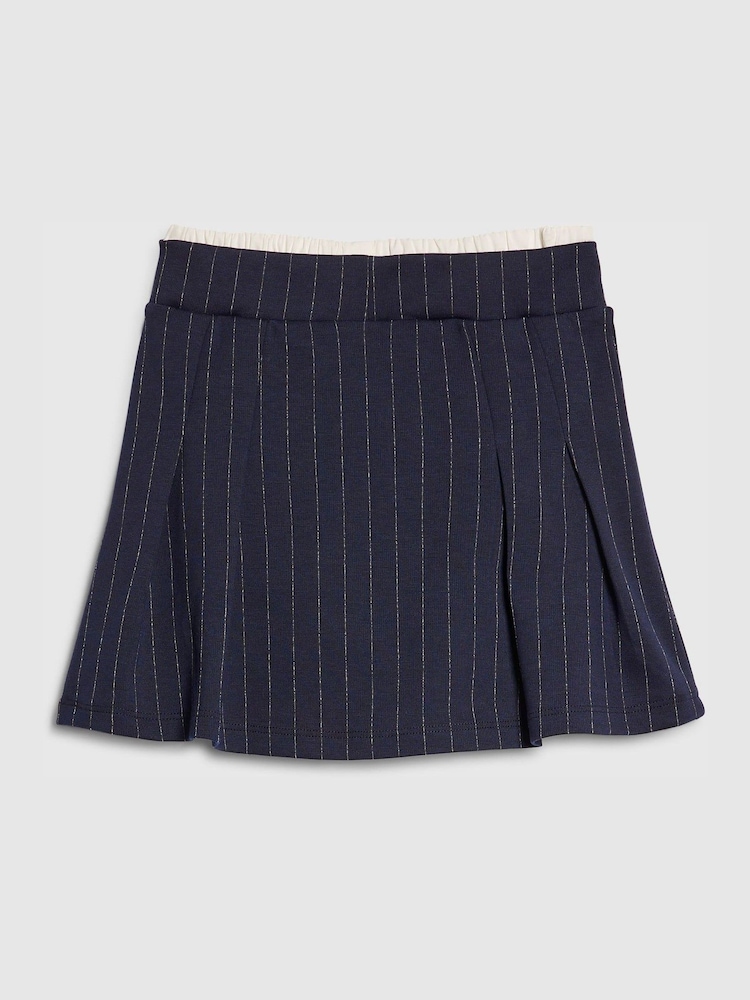 River Island Blue Pinstripe Pleated Skirt - Image 2 of 4