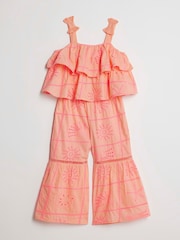 River Island Pink Broderie Frill Top & KickFlare Set - Image 3 of 5