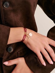 Thomas Sabo Maroon Charm Connect Textile Bracelet - Image 3 of 3