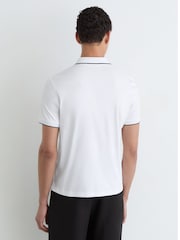 Reiss White Nico Air-Water Cotton Tipped Polo Shirt - Image 5 of 6