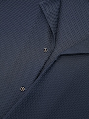 Reiss Airforce Blue Samson Textured Cuban-Collar Short-Sleeve Shirt - Image 7 of 7