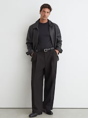 Reiss Black Brad Air-Water Cotton Muscle-Fit T-Shirt - Image 3 of 7