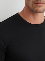 Reiss Black Brad Air-Water Cotton Muscle-Fit T-Shirt - Image 4 of 7